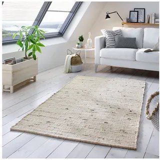 TaCa Home Wollteppich Handweb Woll-Teppich Neuseeland, rechteckig, Höhe: 10 mm, Hellgrau Meliert - 70 x 240 cm grau 70 cm x 240 cm x 10 mm