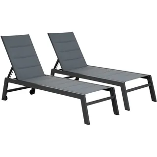 Happy Garden Sonnenliege 200 x 61 x 95 cm Grau