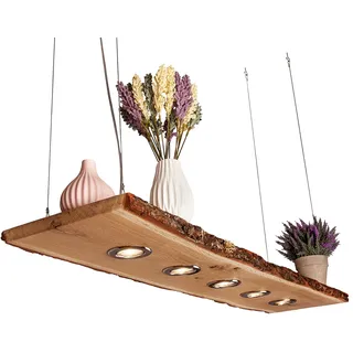 Hängeleuchte Eiche mit Rinde 80cm - 120cm Smart Home Pendellampe (nicht dimmbar, 120cm 5 Leds)