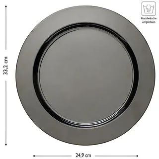 Echtwerk Platzteller Shiny Ø 33,2 cm schwarz 2er Set