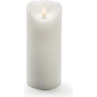 Konstsmide, LED Kerzen, LED Echtwachskerze, weiß, mit 3D Flamme, Ø 7, 5 cm, Höhe: 17, 5 cm, mit 4h und 8h Timer (1 x)