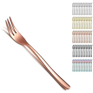LuxusKollektion Kuchengabel Dessertgabeln 12 14cm Edelstahl titanbeschichtet Rosegold 6 Roségold braun
