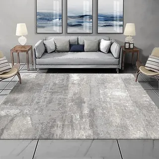 Taidianolp Teppich Wohnzimmer Deko,Gray,150 x 200 cm,Grau Neutrale Farben Abstrakte Moderne Muster,Waschbar Kurzflor Teppiche Schlafzimmer Kinderzimmer Jugendzimmer