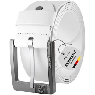 Cartvelli Ledergürtel Premium Ledergürtel Herren Made in Germany mit Geschenkbox Gürtel 40mm weiß 120