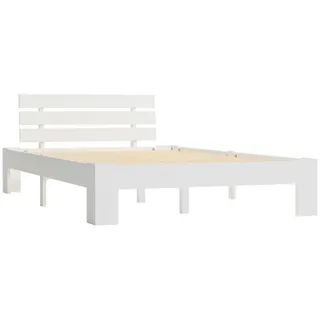 furnicato Bettgestell Massivholzbett Weiß Kiefer 120x200 cm (1-tlg) weiß 125 cm x 213 cm x 66 cm