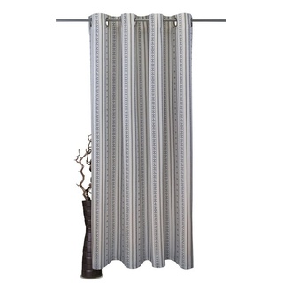 Vorhang nach Maß Devin, VHG, Ösen (1 St), blickdicht, Polyester, Vorhang, digital bedruckt, Landhaus grau|weiß 155 cm x 165 cm