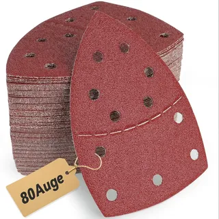 80 Stück Schleifpapier Dreieckschleifer Set 105x152 Mm (93x93x93 Mm), 80 Granularität, 11-loch Für Bosch Psm 100a, Psm 160, Psm 200 Aes, Psm 18, Für Holz, Metall, Kunststoff