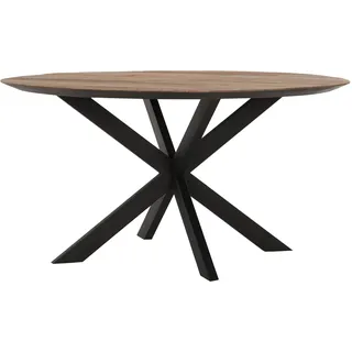 Esstisch Shape rund aus Teakholz, massives Design, Natur, Ø 150 cm, für 5–6 Personen