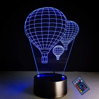 Kreative 3D Heißluftballon Nacht Licht 16 Farben Andern Sich Fernbedienung USB-Strom Touch Schalter Dekor Lampe Optische Täuschung Lampe LED Lampe Tisch Kinder Brithday Weihnachten Geschenke