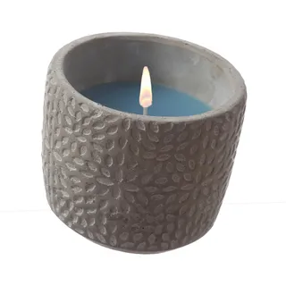 Duftkerze Citronella Betonkerze Zitrone grün Garten Outdoorkerze im Betontopf (Blau)