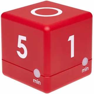 TFA Digitaler Cube Timer Kurzzeitmesser 6 x 6 x 6 cm rot