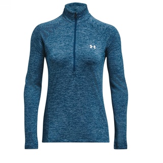 Under Armour Damen Tech Twist 1/2 Zip Long-Sleeve Pullover Sweatshirt, Varsity Blue/Blizzard/Metallic Silver, S