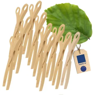 10x HOFMEISTER® Holz-Schere, 28 cm, für Gurken, Antipasti & Salat, fester Griff dank Rillen-Fräsung, hygienische Sauerkraut-Zange, Grillzange, Servier-Pinzette, Buchen-Holz