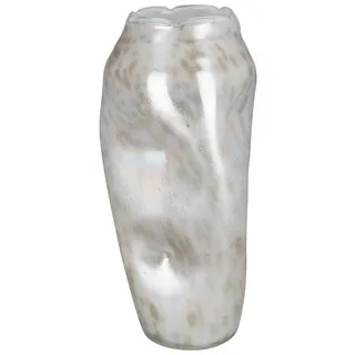 GILDE Dekovase CRUMPLE Vase - creme - Glas - H. 37,5cm - Dekovase - Blumenvase (1 Stück), Elegante Glasvase - Blumenvase für stilvolle Tischdeko und Vasen-Deko beige