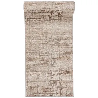 Mazovia Läufer Läufer FlurLäufer Modern für Vorzimmer Schlafzimmer - Abstrakt Muster, 80 x 400 cm, Kurzflor, Meterware beige|braun 80 x 400 cm