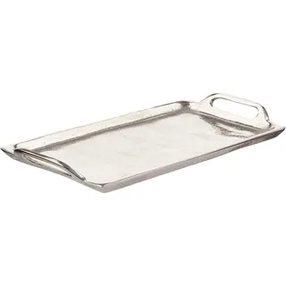 BUTLERS Tablett BANQUET (26 x 14cm), Serviertablett rechteckig aus Aluminium mit Tragegriffen, ideal als Frühstückstablett, Küche, Schmuck- und Deko-Ablage, Kosmetik-Aufbewahrung, Badezimmer-Organizer