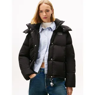Steppjacke TOMMY JEANS "TJW ALASKA GRID DOWN JACKET EXT", Damen, Gr. XXL (44), schwarz, Web, Obermaterial: 100% Polyester, unifarben, regular fit, Jacken Steppjacke