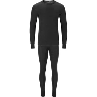Whistler Cerro Merinowolle Baselayer langarm Skiunterwäsche-Set schwarz 3XL