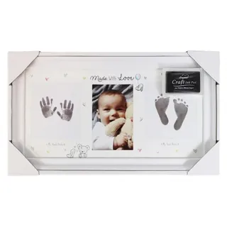 Baby-Andenken, Bilderrahmen für Fotos, Fuß- und Handabdrücke von Ihrem Baby, mit Tinte, zur Erinnerung an Ihr Baby, für Baby-Partys, als Geschenk