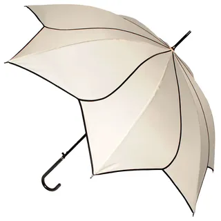alles-meine.de GmbH XL Regenschirm - AUTOMATIK - 3-D Effekt Blume & Blüte/Wirbel - beige/Creme/Ecru - ø 108 cm - Schirm - Stockschirm für - Damen - Herren/Erwachsen..