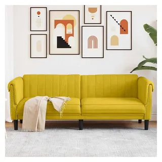 vidaXL Couch Polyester 3-Sitzer Gelb
