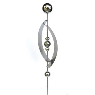 Garden Pleasure Gartenstecker mit 5 Kugeln Edelstahl Silber