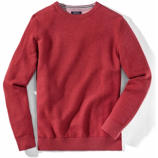 Walbusch Herren Ottoman Pullover einfarbig Rot 48