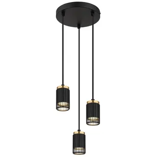 GLOBO Korben 3-flg. GU10 21 cm rund schwarz/gold