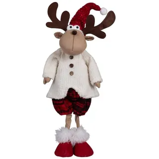 Christmas Paradise Weihnachtsfigur Elch 57cm (72cm) XL Rentier (Deko Figur, 1 St), Weihnachten, Rot Weiß