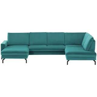 meinSofa Wohnlandschaft  Grace ¦ türkis/petrol ¦ Maße (cm): B: 332 H: 89 T: 220.0