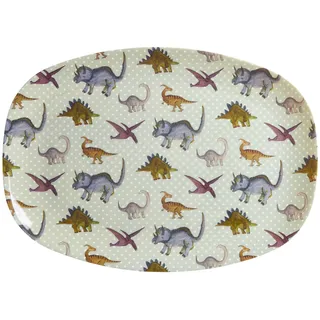 Rice New Dino Print Kinderteller 30 cm grün