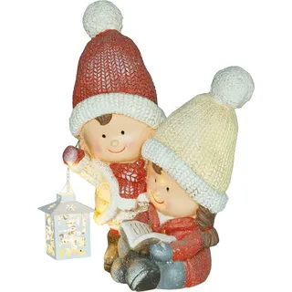 HOMCOM Weihnachtsdeko Figur, Weihnachtswichtel mit Buch und Laterne, 45 cm Weihnachtsfigur mit LED-Licht, Dekofigur zu Weihnachten, für In- und Outdoor   Aosom