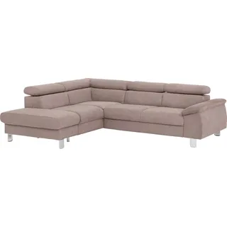 Cotta Ecksofa Komaris L-Form Kunstleder 3-Sitzer Braun