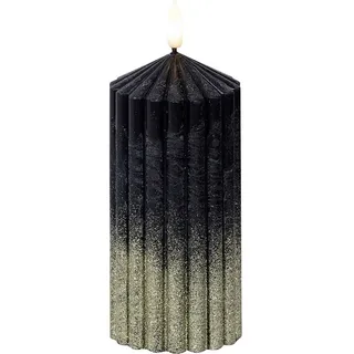 Kaemingk LED Kerze 7 x 15 cm Schwarz / Warmweiß