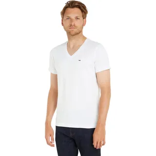 Tommy Hilfiger Original Kurzarm-T-Shirt Mit V-ausschnitt Classic White L