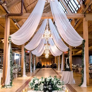 Highdi Hochzeit Vorhang Hochzeitsbogen, Chiffon Stoff Decken Gardinen Dekoration Tüll Vorhänge Freihanddeko für Hochzeit Geburtstag Party Fotografie Taufe (75x200cm,Weiß)