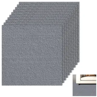 10 Stück Teppichfliesen Selbstklebende Matten 40x40cm, Teppichfliese 1.6m2 Teppichboden, Teppich Fliesen zum Zuschneiden für Büros Hotel Wohnung Haus Schlafzimmer (Hellgrau, 40x40cm)
