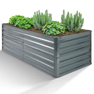 Arebos Metall Hochbeet 120 x 90 x 59 cm Grau
