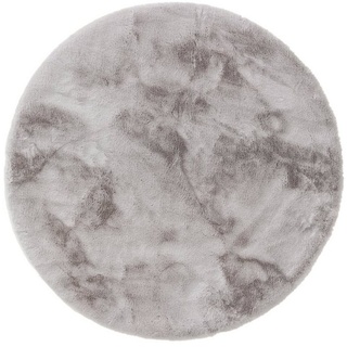 Fellteppich Dave, benuta, rund, Höhe: 21 mm, Kunstfaser, Berber, Ethno-Style, Wohnzimmer grau