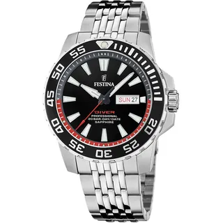 Quarzuhr FESTINA "Diver Collection, F20661/3" Armbanduhren silberfarben Herren Quarzuhren Armbanduhr, Herrenuhr