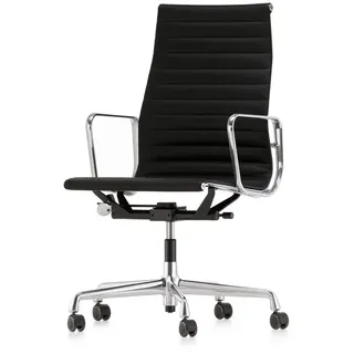 Vitra Bürodrehsessel Alu-Chair Stoff schwarz, Designer Charles & Ray Eames, 58.5x101-113x58-72 cm