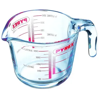 Pyrex Klassischer Messbecher aus Glas, hohe Hitzebeständigkeit, 0,25 Liter, transparent (2 Stück)