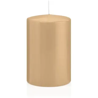 Wiedemann Kerzen Große Stumpenkerzen Sand Braun Ø 98 x 150 mm, 6 Stück, 113 Brenndauer