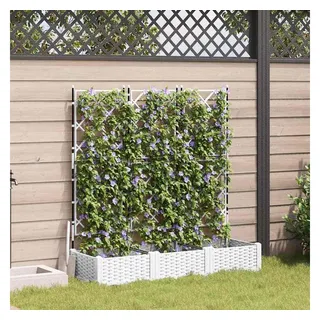 vidaXL Garten-Pflanzgefäß 3 pcs 120 x 40 x 125,5 cm Weiß