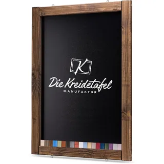 Rustikale Tafel Kreidetafel Wandtafel Küchentafel mit Holzrahmen zur Beschriftung mit Kreide im Landhausstil in verschiedenen Größen und Farben (Kolonial, 60x120cm)
