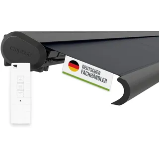 empasa elektrische Vollkassettenmarkise 'Profi' Kassettenmarkise Gelenkarmmarkise Markise Sonnenmarkise Sonnenschutz komplett vormontiert, Farbe:anthrazit, Größe:4.5 x 3.5 m