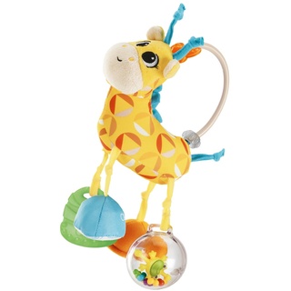 Chicco Mrs. Giraffe Toy, niedliche Giraffenrassel mit verschiedenen weichen Texturen, leicht zu greifen, voller manueller Aktivitäten, Kinderspielzeug 3-24 Monate