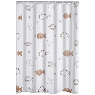 RIDDER Duschvorhang Fishes 180 x 200 cm beige