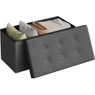 Woltu Sitzbank Truhenbank Grau 76 x 38 x 38 cm