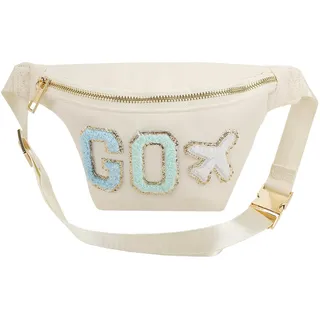 YogoRun Hüfttasche Damen Gürteltasche für Männer Nylon, Beige, Large, modisch
